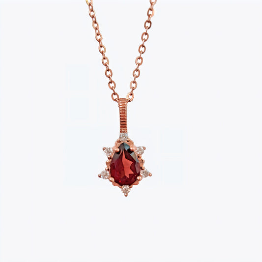 Jen Natural Red Garnet Necklace