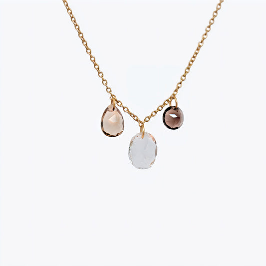 Atacama Necklace in White Topaz, Citrine and Natural Quartz