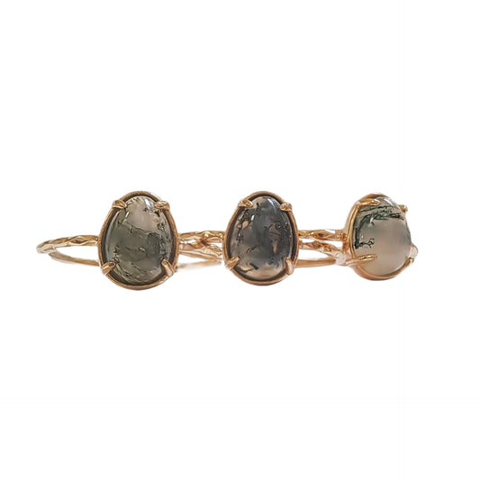 Sofia Natural Green Agate Ring