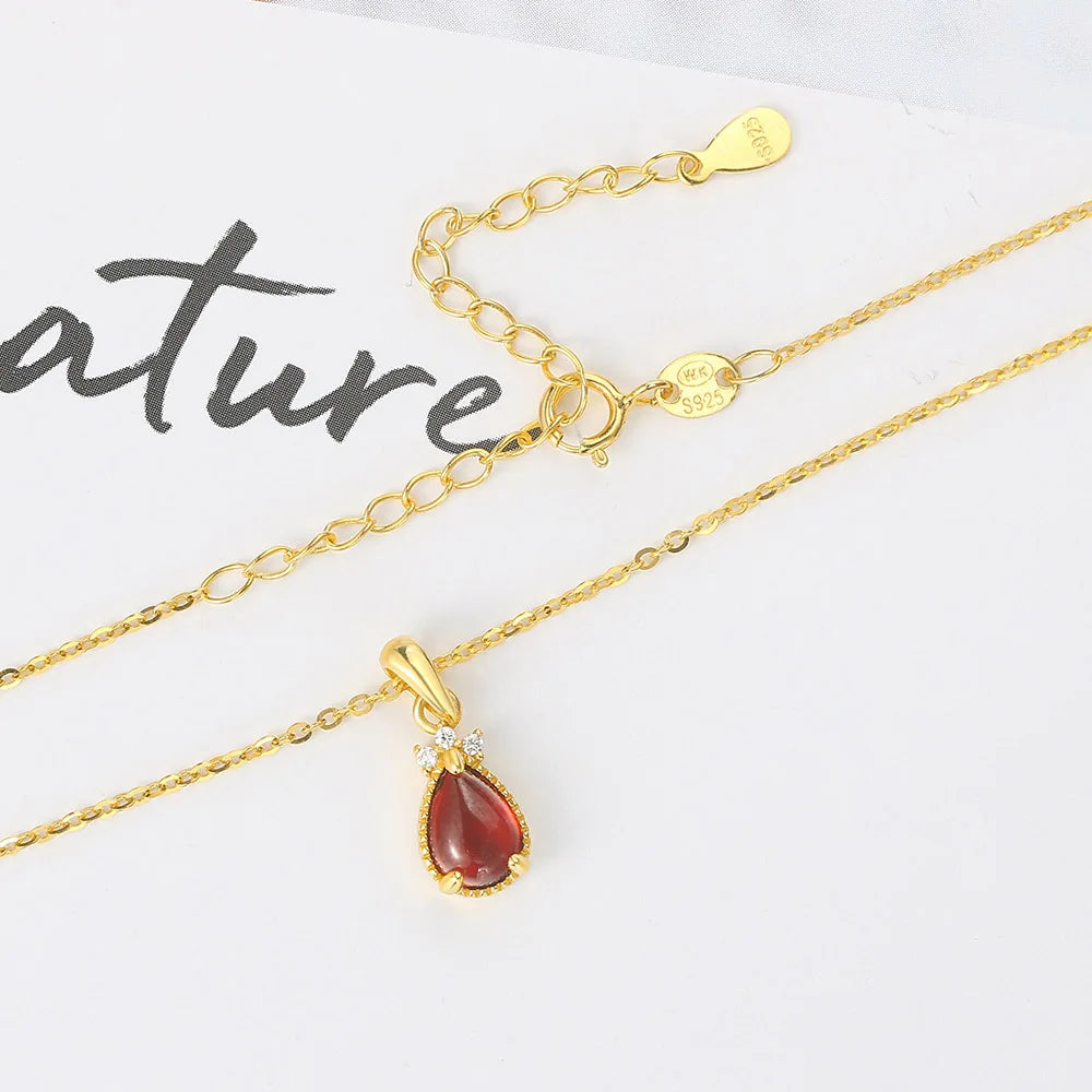 Scarlett Natural Red Garnet Necklace