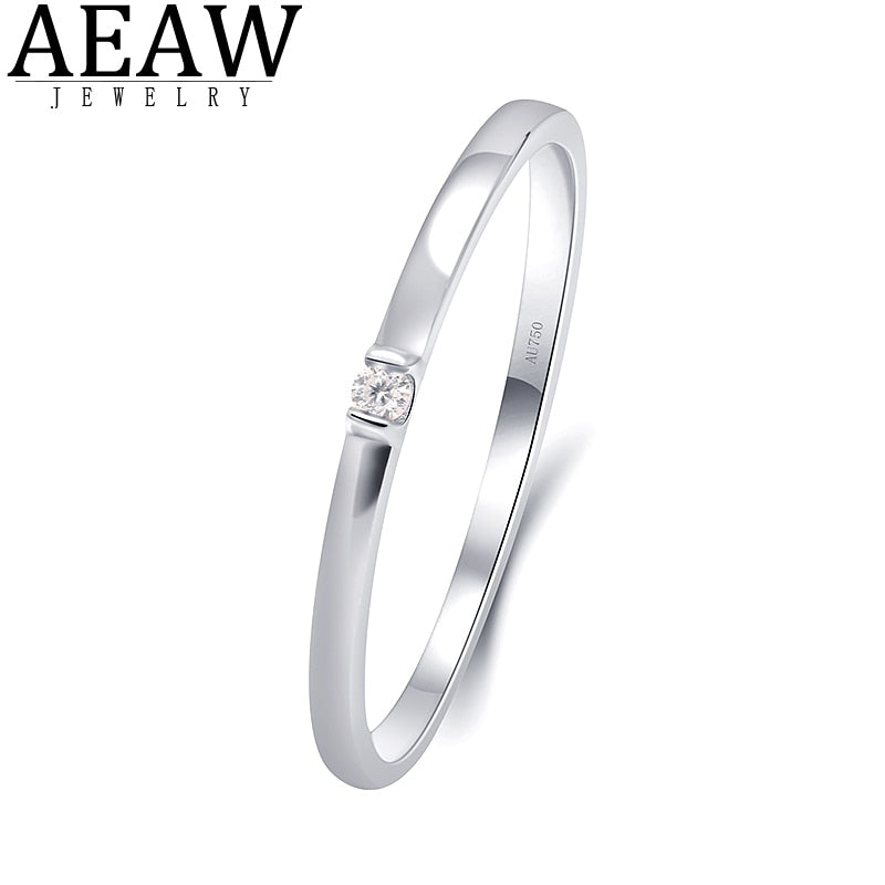 10k White Gold Round Brilliant Cut Moissanite Wedding Band 0.015ct DF Color VVS1 Best Gift for Girl