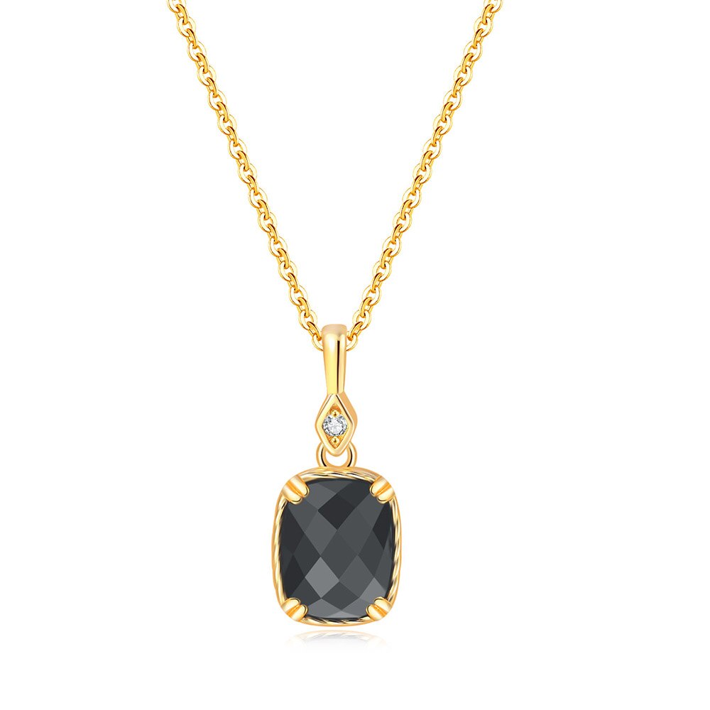 Alexandra Natural Black Agate Necklace