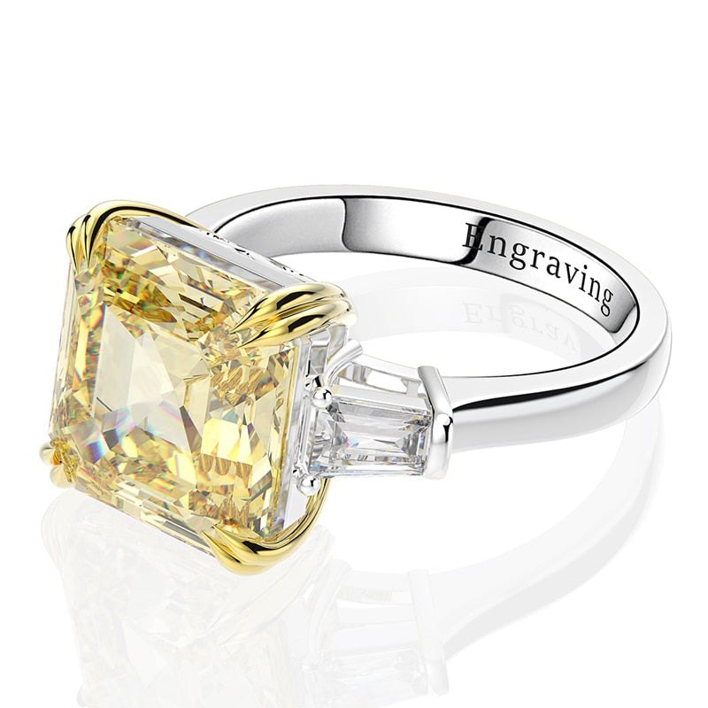 OEVAS 100% 925 Sterling Silver Created Moissanite Citrine Diamonds Gemstone Wedding Engagement Ring Fine Jewelry Gift Wholesale