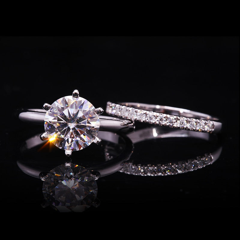 5.0carat 11mm DEF Color Round Brilliant Cut Moissanite Engagement Ring 6-Prong Setting Fine Ring for Women Test Positive