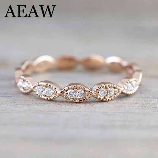 AEAW 14K Yellow Gold  DF Moissanite  Moissanite  Engagement Wedding Band Total lab Diamond Solitaire Wedding for Women