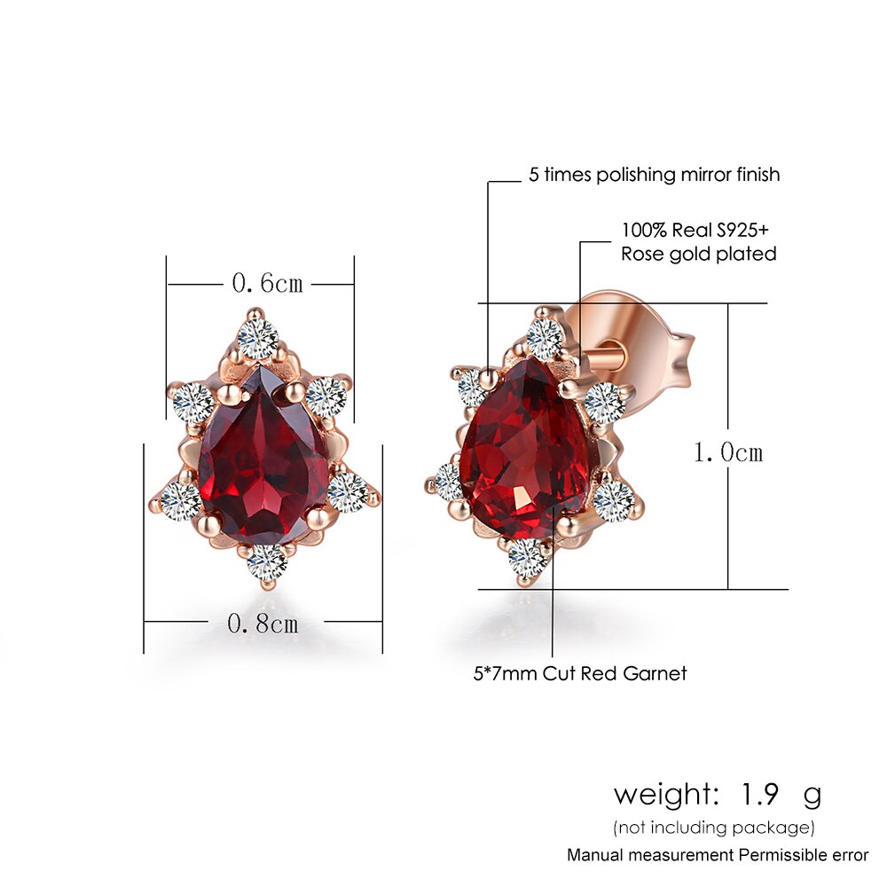 Charlotte Natural Red Garnet Earrings