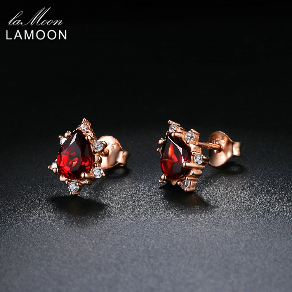 Charlotte Natural Red Garnet Earrings