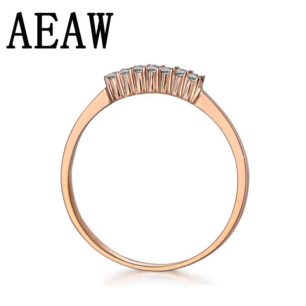 14K Rose Gold Round Natural Diamond Engagement Ring Band Wedding for Women