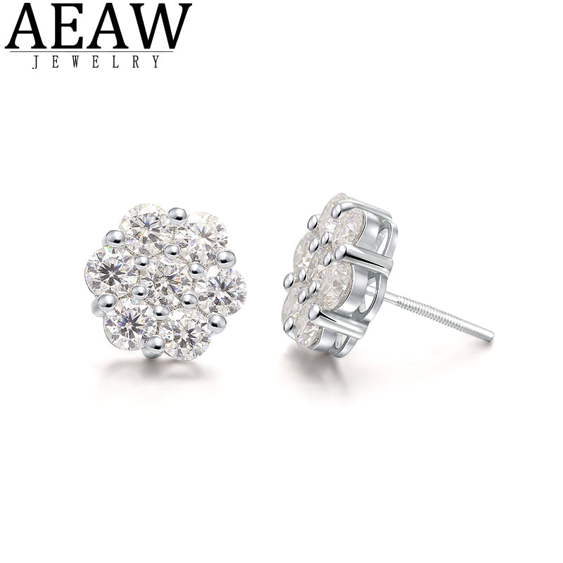 12mm Diameter S925 Silver  Round Cut 0.3ct 4MM Round Cut Moissanite Stud Earring Push Back Fine Earring for Men and Women