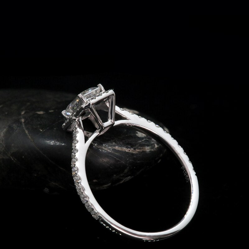 AEAW 0.7ct 4*6mm Emerald Cut Moissanite Stone Rings For Women 18k 14k White Gold Rose Gold  Romantic Wedding Engagement Rings