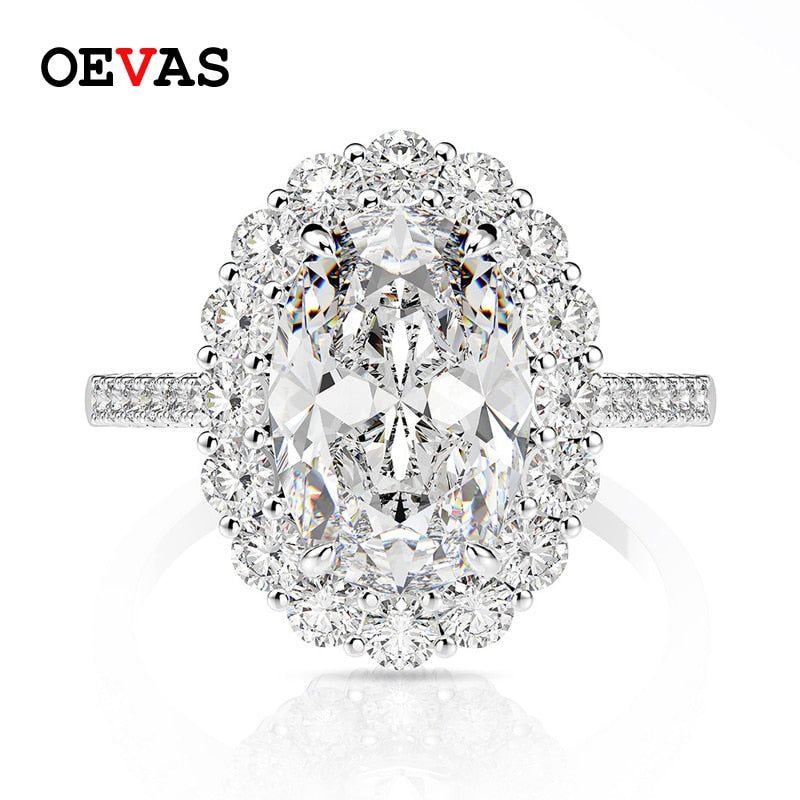 OEVAS 100% 925 Sterling Silver Created Moissanite Citrine Sapphire Gemstone Wedding Ring Engagement Party Fine Jewelry Wholesale