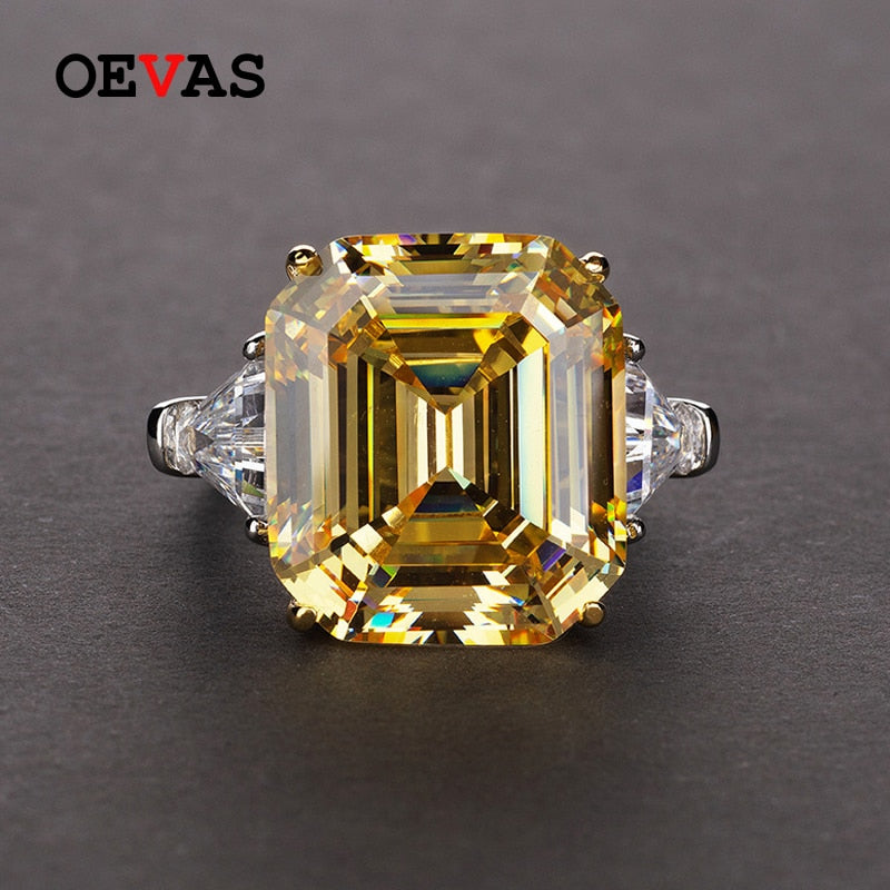 OEVAS 100% 925 Sterling Silver 27 Carats Created Moissanite Wedding Rings For Women Sparkling High Carbon Diamond Fine Jewelry