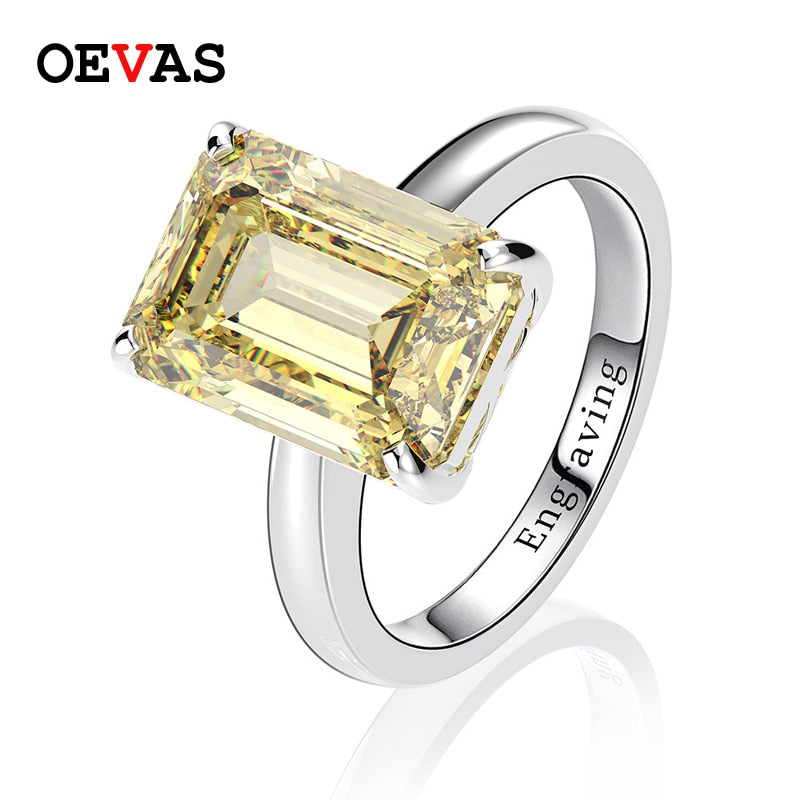 OEVAS Classic 100% 925 Sterling Silver Created Moissanite Gemstone Wedding Engagement Diamonds Ring Fine Jewelry Gift Wholesale