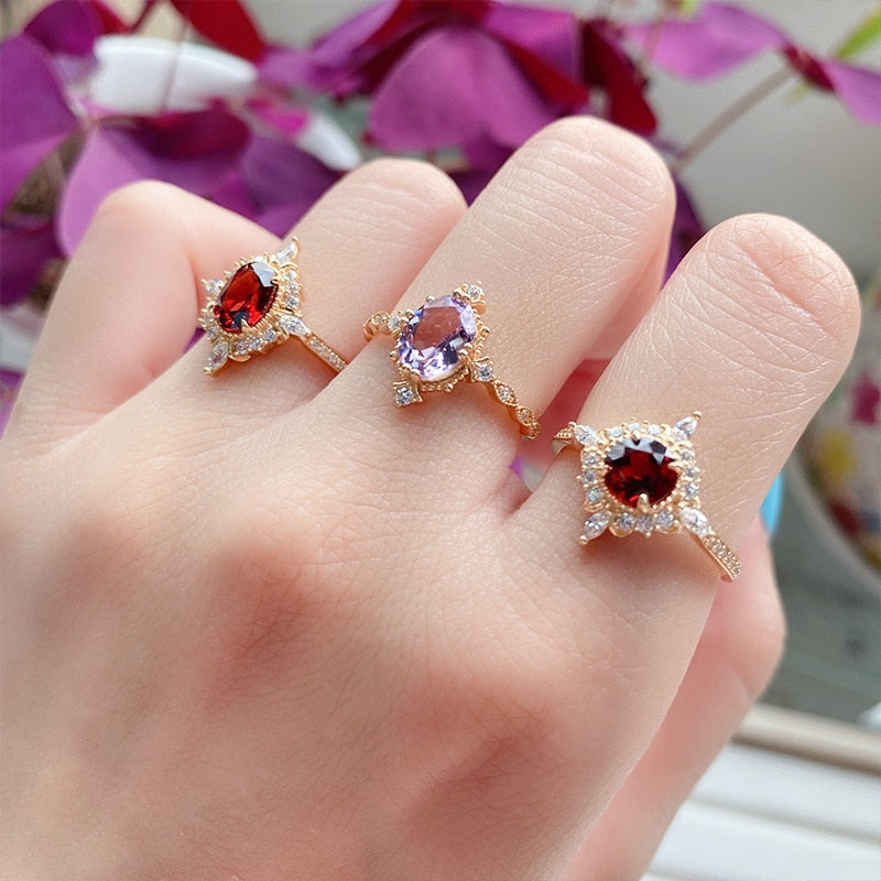 Amore Natural Garnet Ring